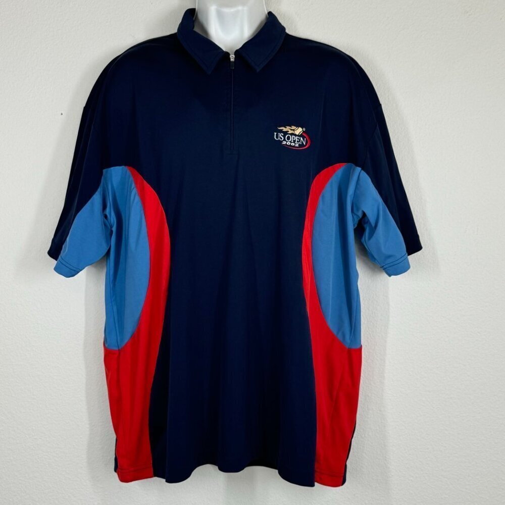 US Open 2002 Fila Polo Shirt XL Blue Tennis